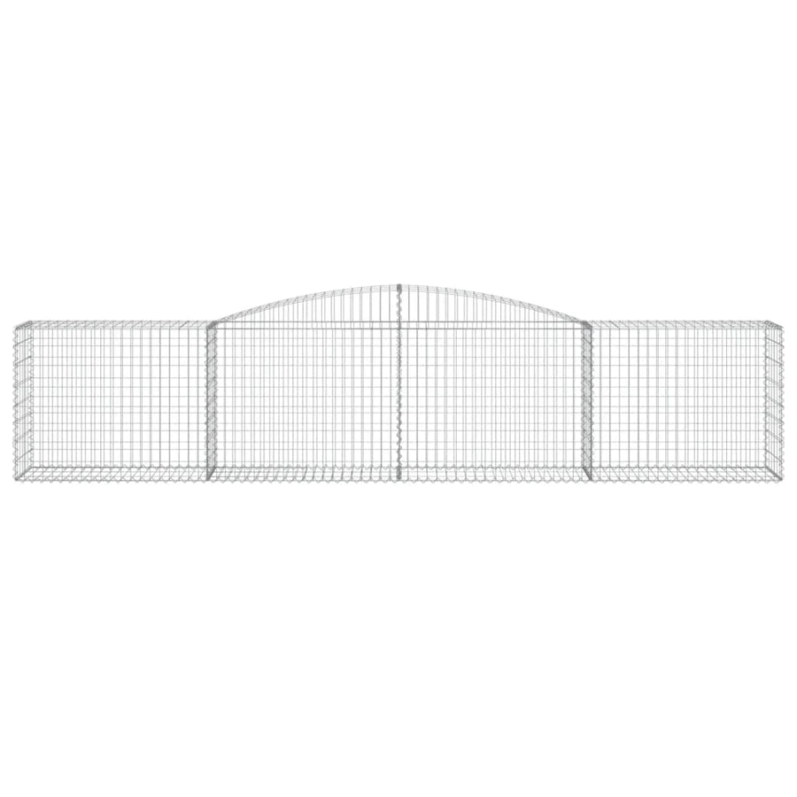 Schanskorven 9 st gewelfd 400x50x80/100 cm gegalvaniseerd ijzer 9 400 x 50 x 80/100 cm