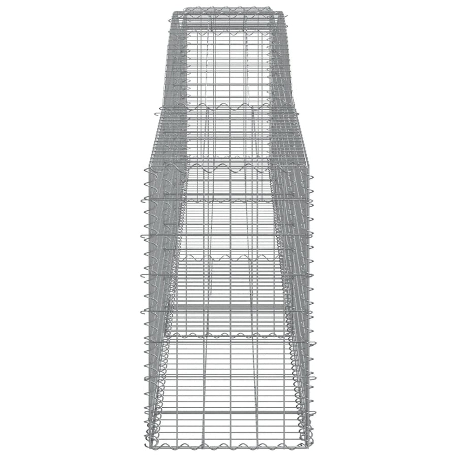Schanskorven 9 st gewelfd 400x50x80/100 cm gegalvaniseerd ijzer 9 400 x 50 x 80/100 cm