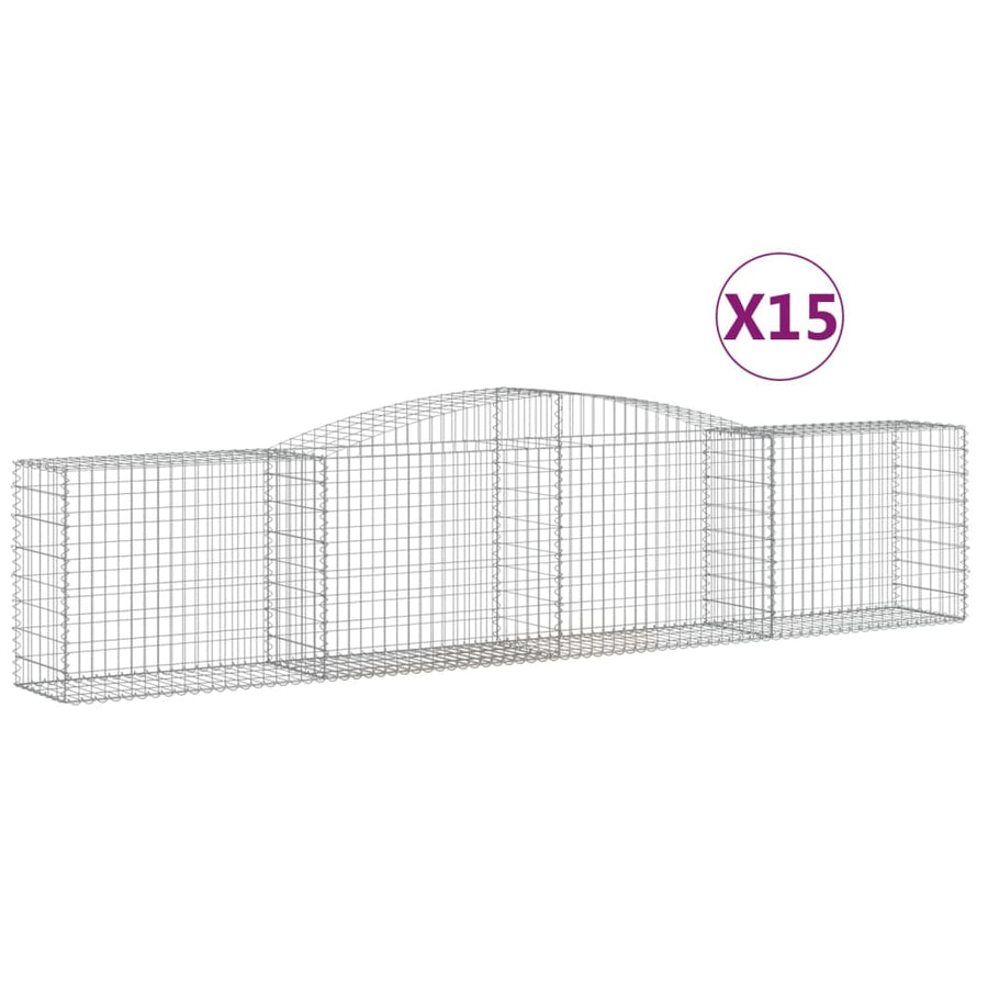 Schanskorven 15 st gewelfd 400x50x80/100 cm ijzer 15 400 x 50 x 80/100 cm