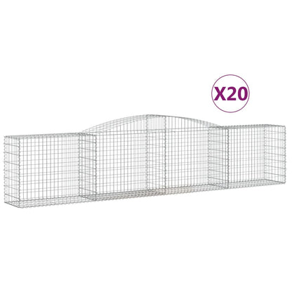 Schanskorven 20 st gewelfd 400x50x80/100 cm ijzer 20 400 x 50 x 80/100 cm