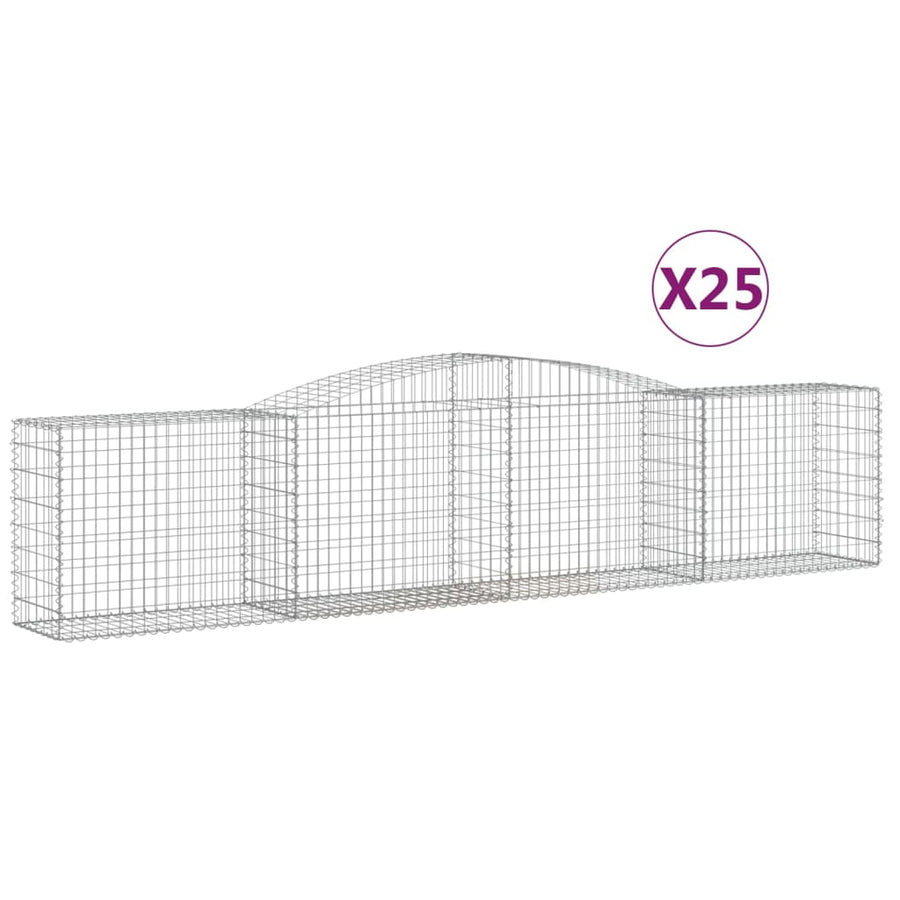 Schanskorven 25 st gewelfd 400x50x80/100 cm ijzer 25 400 x 50 x 80/100 cm