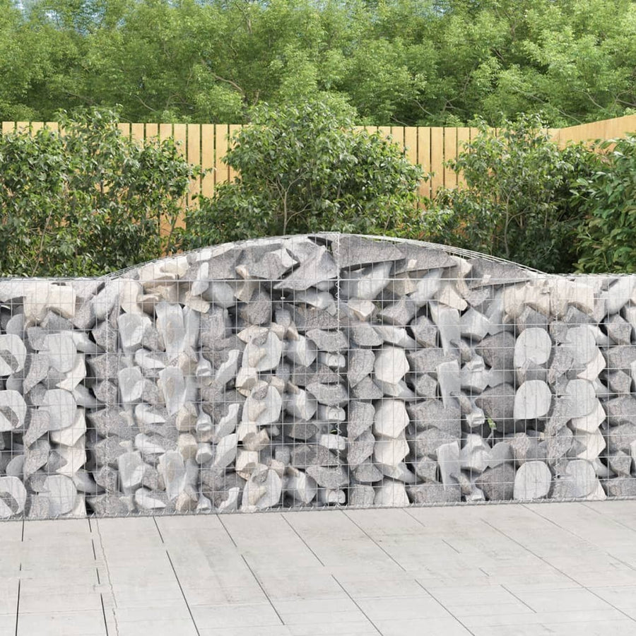 Schanskorven 4 st gewelfd 400x50x100/120 cm ijzer 4 400 x 50 x 100/120 cm