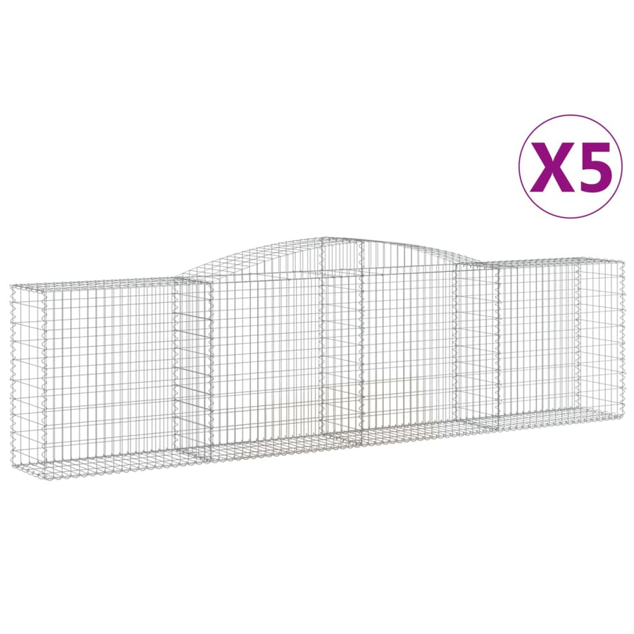 Schanskorven 5 st gewelfd 400x50x100/120 cm ijzer 5 400 x 50 x 100/120 cm