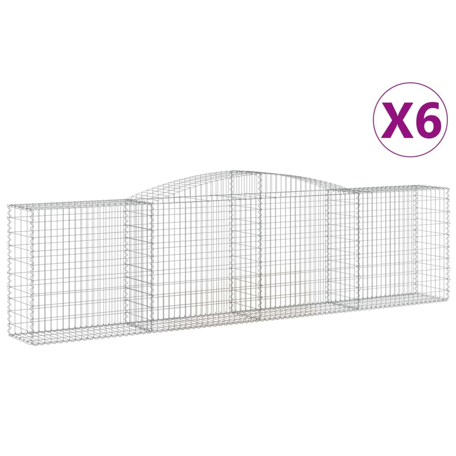 Schanskorven 6 st gewelfd 400x50x100/120 cm ijzer 6 400 x 50 x 100/120 cm