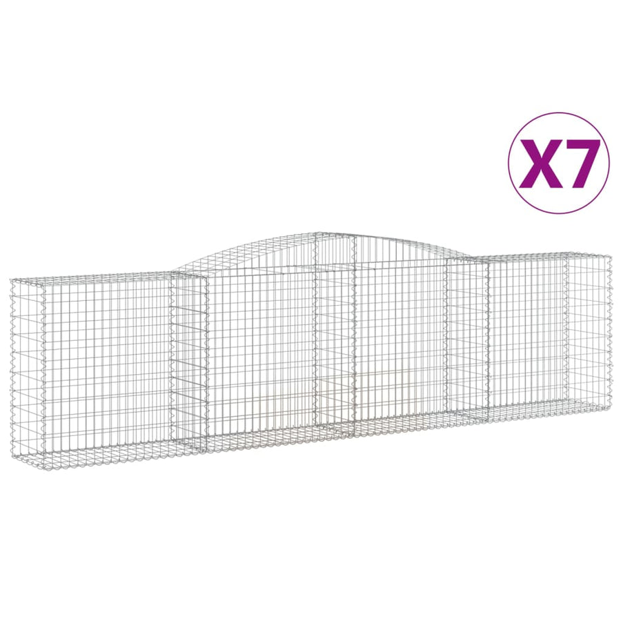Schanskorven 7 st gewelfd 400x50x100/120 cm ijzer 7 400 x 50 x 100/120 cm