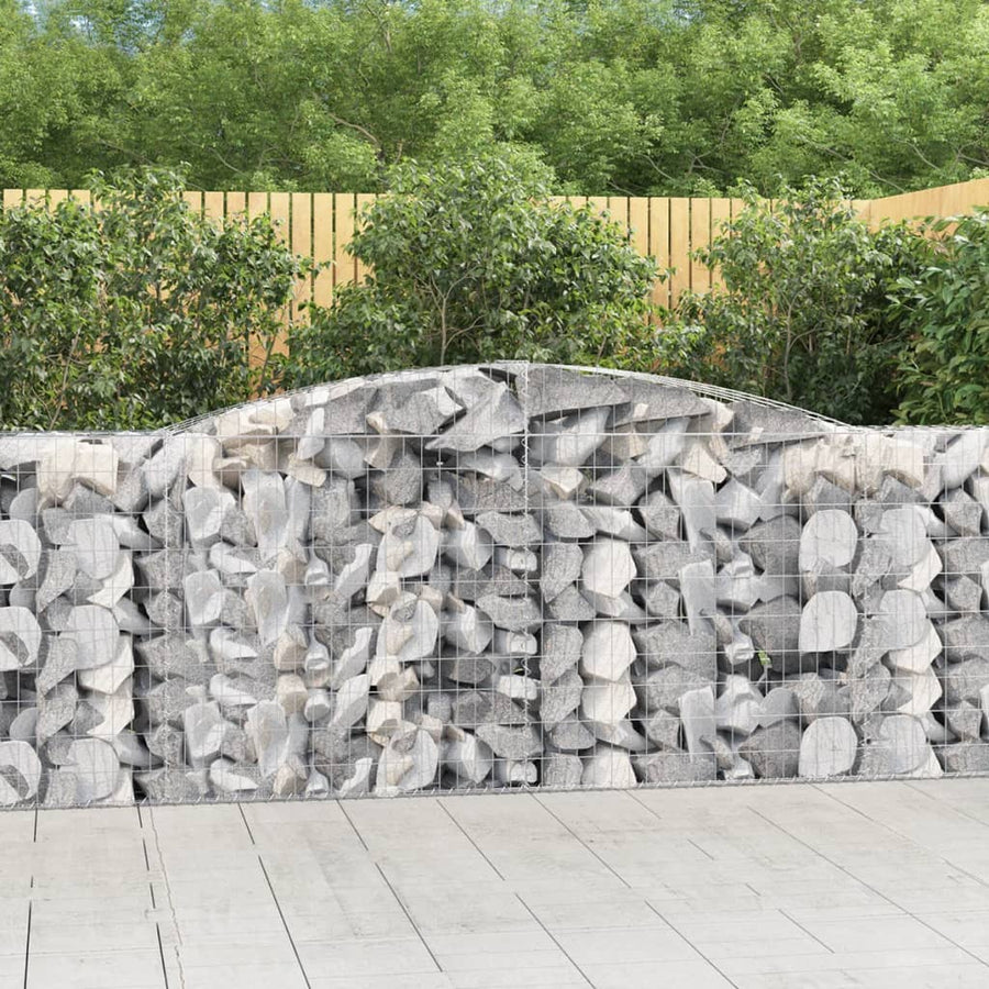 Schanskorven 7 st gewelfd 400x50x100/120 cm ijzer 7 400 x 50 x 100/120 cm