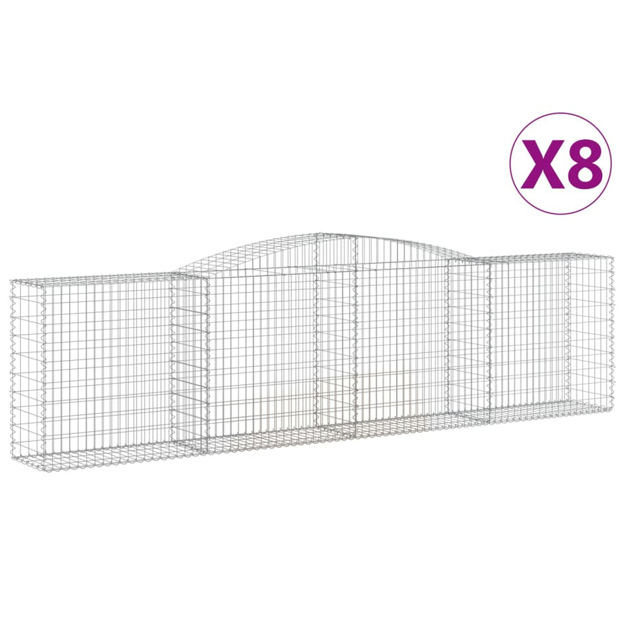 Schanskorven 8 st gewelfd 400x50x100/120 cm ijzer 8 400 x 50 x 100/120 cm