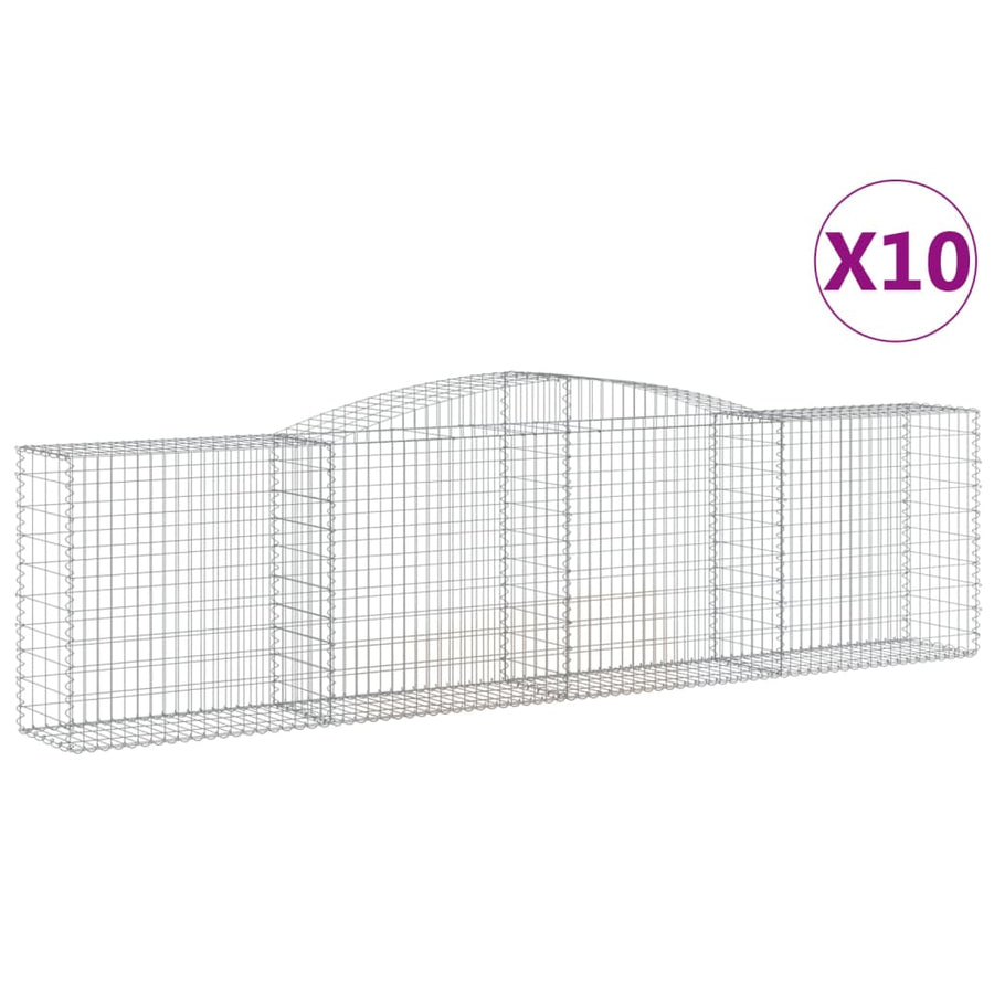 Schanskorven 10 st gewelfd 400x50x100/120 cm ijzer 10 400 x 50 x 100/120 cm