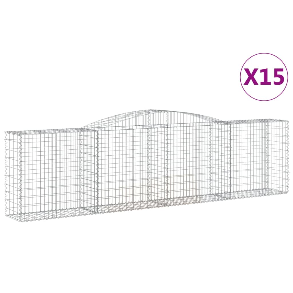 Schanskorven 15 st gewelfd 400x50x100/120 cm ijzer 15 400 x 50 x 100/120 cm