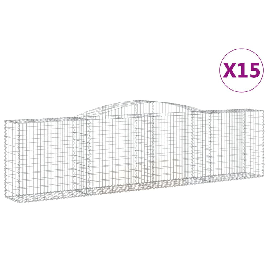 Schanskorven 15 st gewelfd 400x50x100/120 cm ijzer 15 400 x 50 x 100/120 cm
