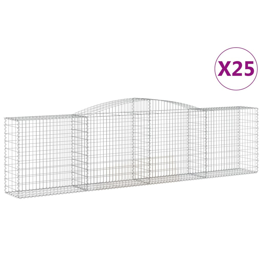 Schanskorven 25 st gewelfd 400x50x100/120 cm ijzer 25 400 x 50 x 100/120 cm