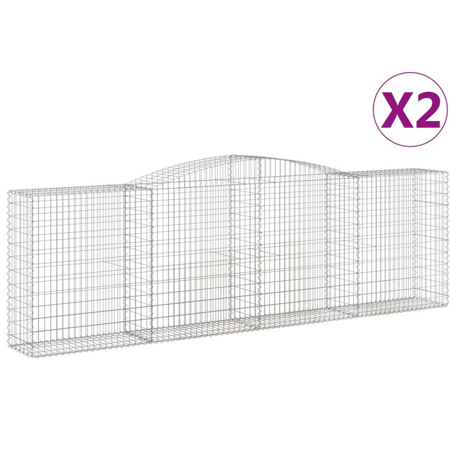 Schanskorven 2 st gewelfd 400x50x120/140 cm ijzer 2 400 x 50 x 120/140 cm