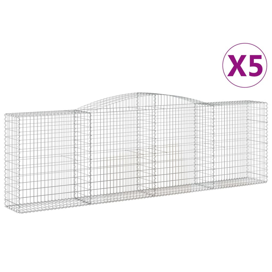 Schanskorven 5 st gewelfd 400x50x120/140 cm ijzer 5 400 x 50 x 120/140 cm