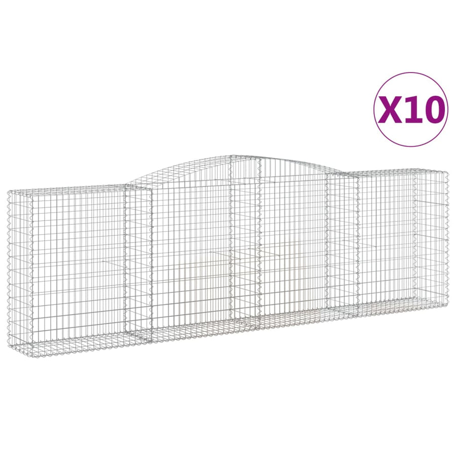 Schanskorven 10 st gewelfd 400x50x120/140 cm ijzer 10 400 x 50 x 120/140 cm