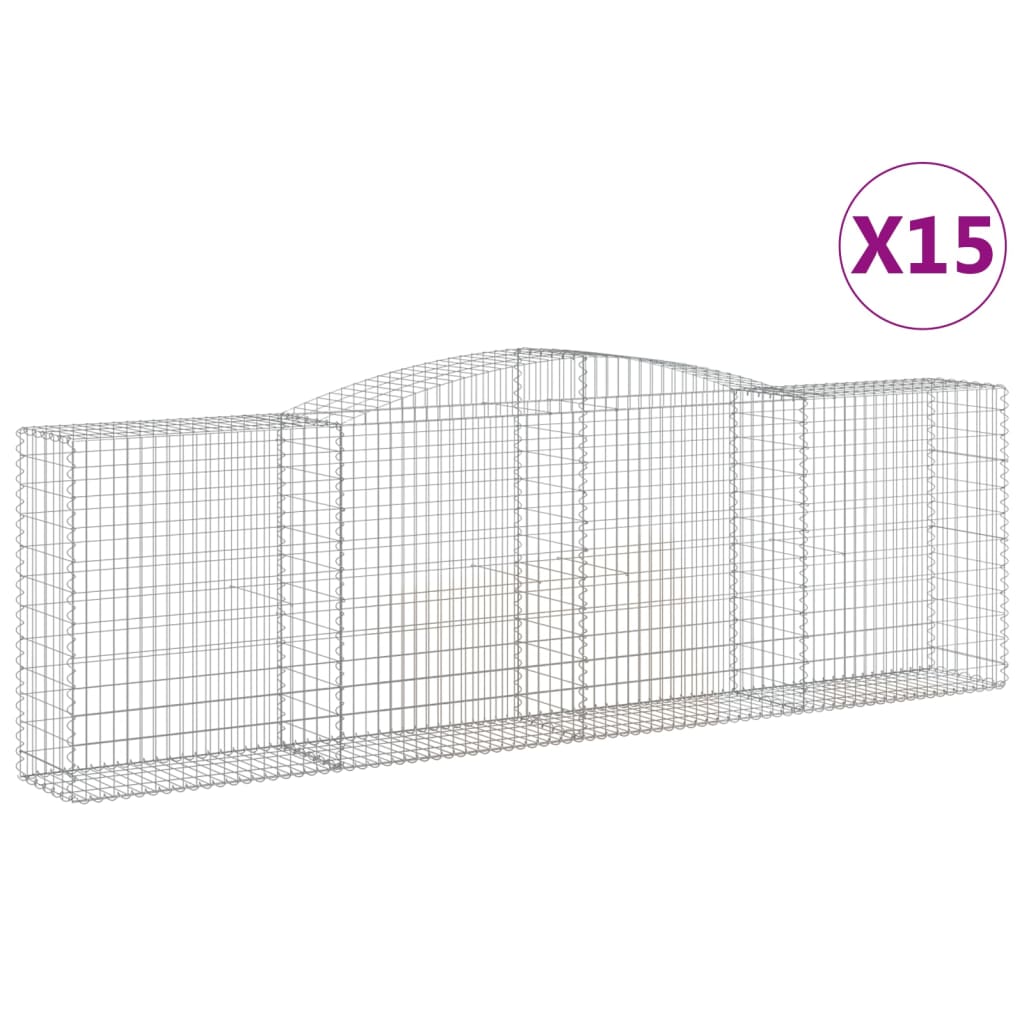 Schanskorven 15 st gewelfd 400x50x120/140 cm ijzer 15 400 x 50 x 120/140 cm