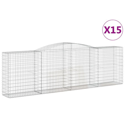 Schanskorven 15 st gewelfd 400x50x120/140 cm ijzer 15 400 x 50 x 120/140 cm
