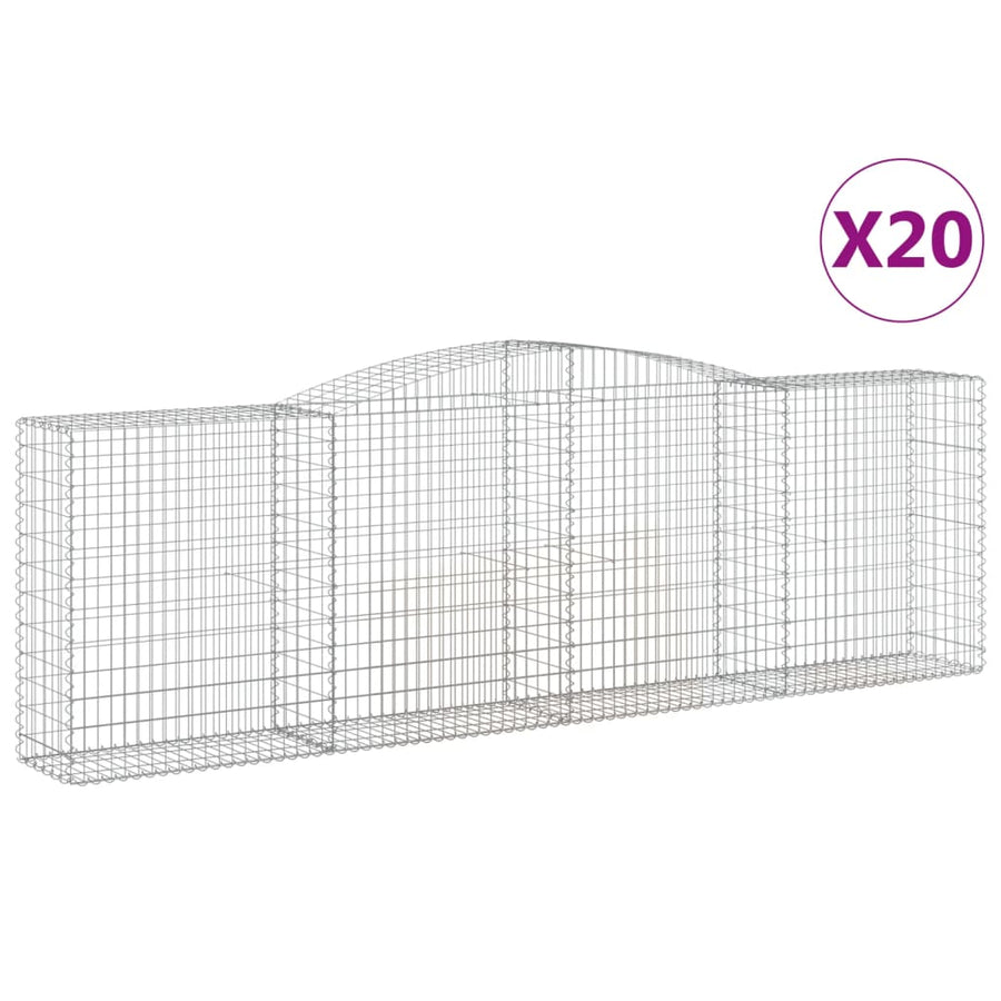 Schanskorven 20 st gewelfd 400x50x120/140 cm ijzer 20 400 x 50 x 120/140 cm