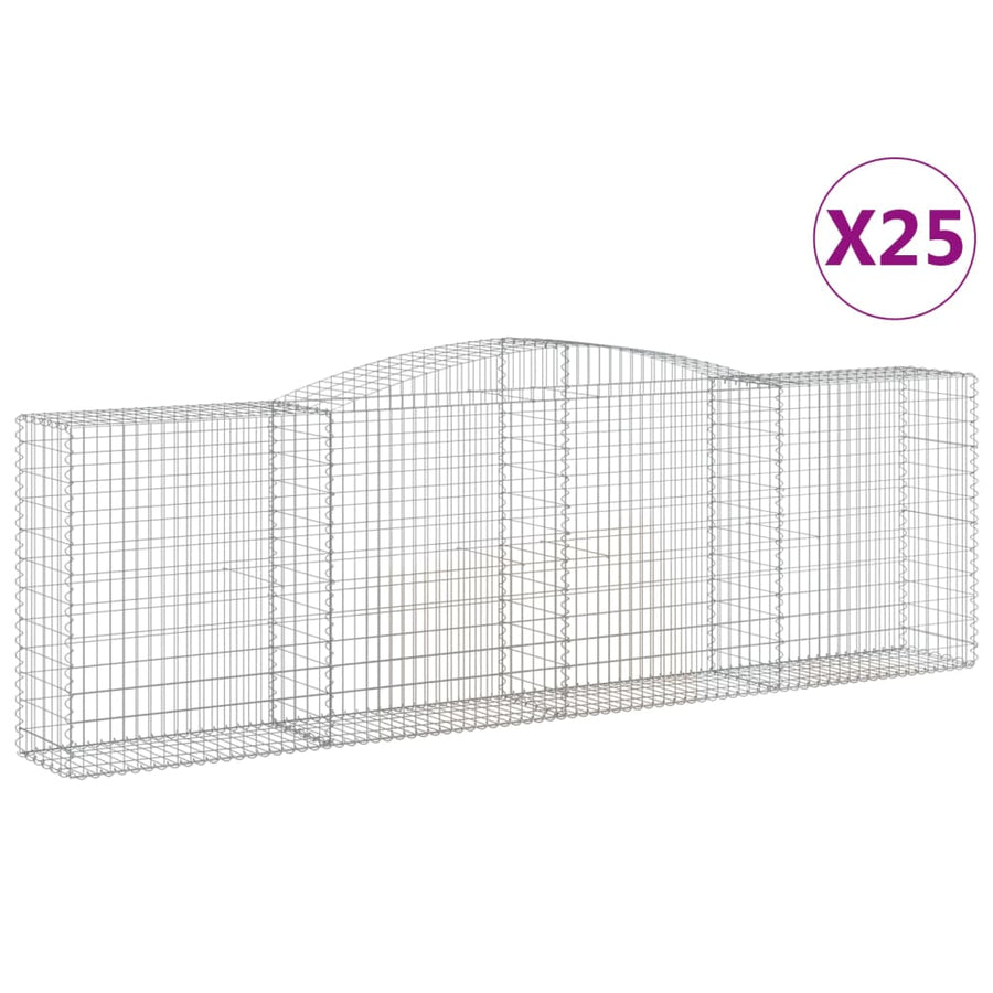Schanskorven 25 st gewelfd 400x50x120/140 cm ijzer 25 400 x 50 x 120/140 cm