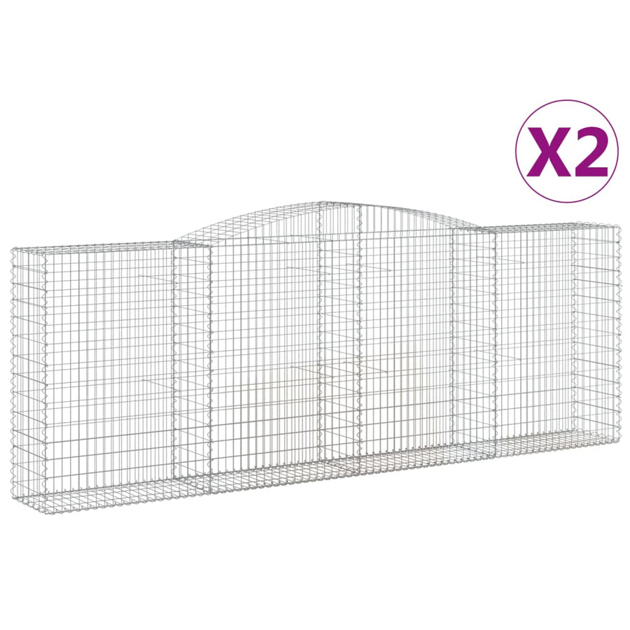 Schanskorven 2 st gewelfd 400x50x140/160 cm ijzer 2 400 x 50 x 140/160 cm