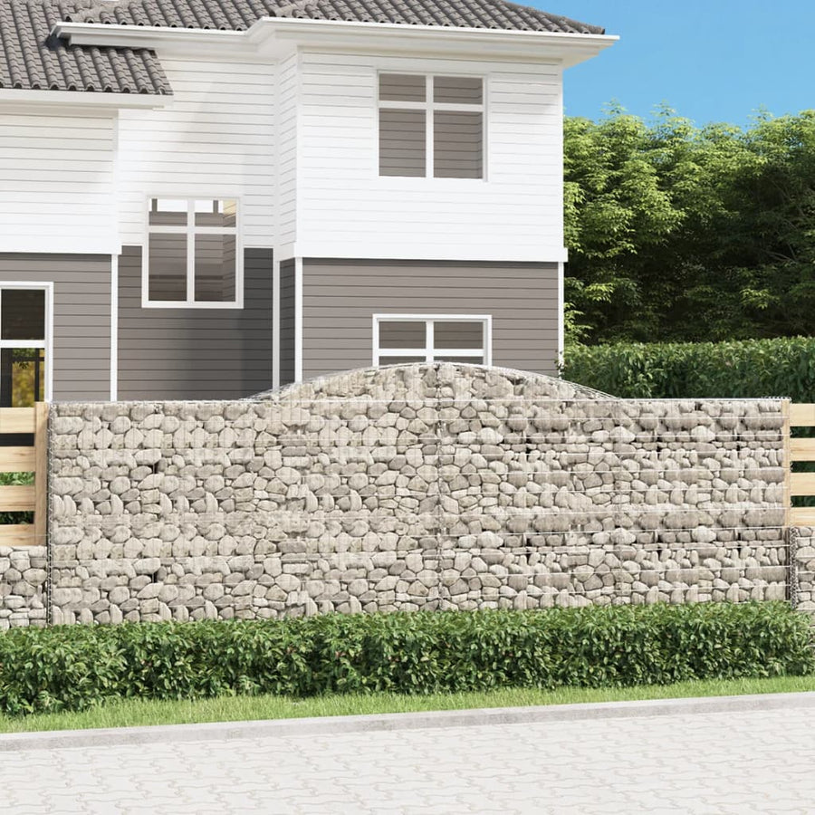 Schanskorven 2 st gewelfd 400x50x140/160 cm ijzer 2 400 x 50 x 140/160 cm