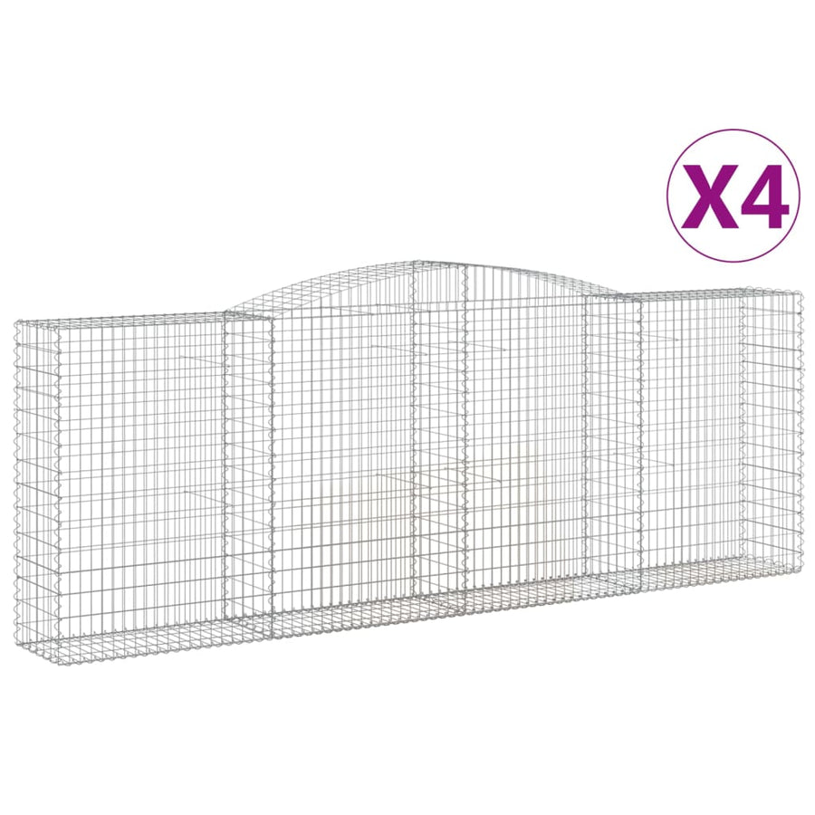 Schanskorven 4 st gewelfd 400x50x140/160 cm ijzer 4 400 x 50 x 140/160 cm