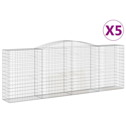 Schanskorven 5 st gewelfd 400x50x140/160 cm ijzer 5 400 x 50 x 140/160 cm