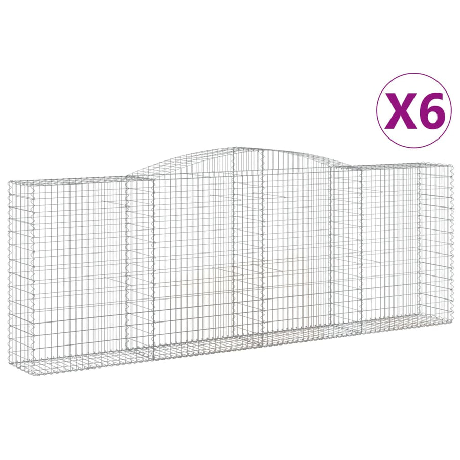 Schanskorven 6 st gewelfd 400x50x140/160 cm ijzer 6 400 x 50 x 140/160 cm