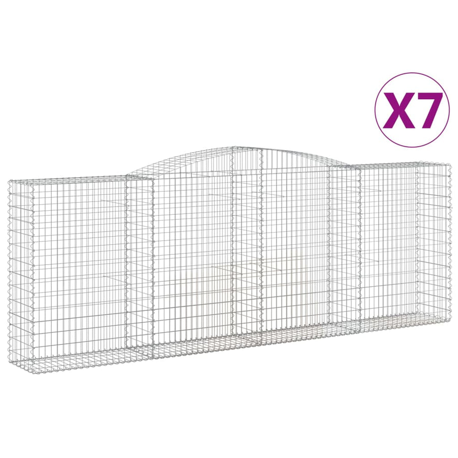 Schanskorven 7 st gewelfd 400x50x140/160 cm ijzer 7 400 x 50 x 140/160 cm