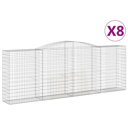 Schanskorven 8 st gewelfd 400x50x140/160 cm ijzer 8 400 x 50 x 140/160 cm