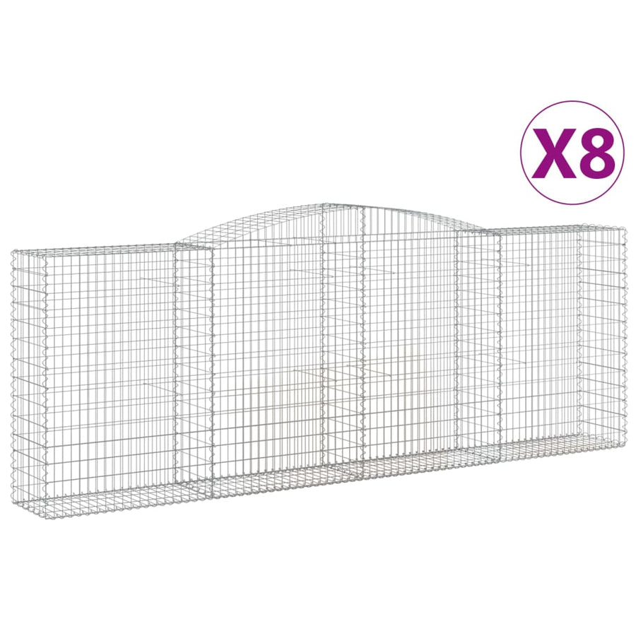 Schanskorven 8 st gewelfd 400x50x140/160 cm ijzer 8 400 x 50 x 140/160 cm