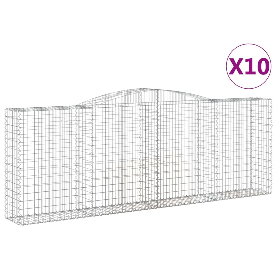 Schanskorven 10 st gewelfd 400x50x140/160 cm ijzer 10 400 x 50 x 140/160 cm