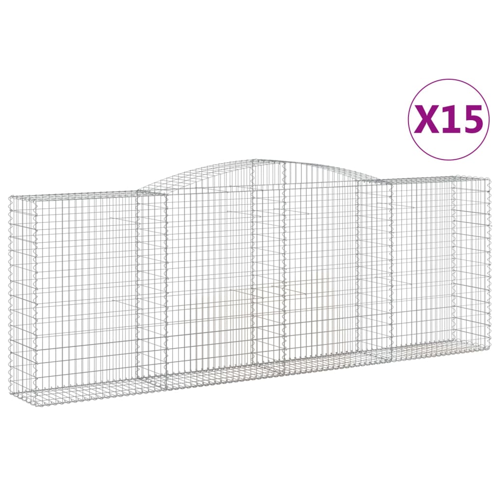Schanskorven 15 st gewelfd 400x50x140/160 cm ijzer 15 400 x 50 x 140/160 cm