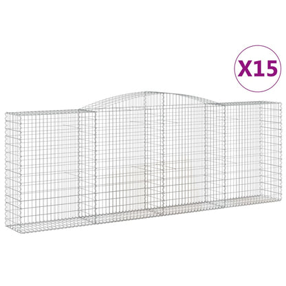 Schanskorven 15 st gewelfd 400x50x140/160 cm ijzer 15 400 x 50 x 140/160 cm