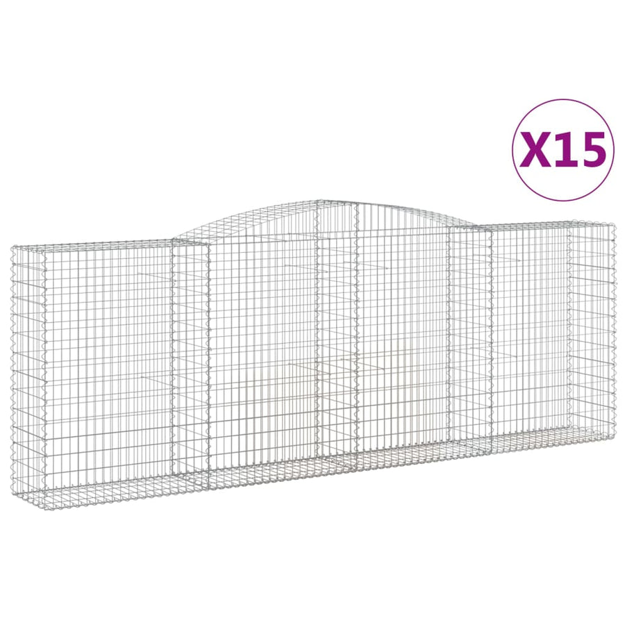 Schanskorven 15 st gewelfd 400x50x140/160 cm ijzer 15 400 x 50 x 140/160 cm