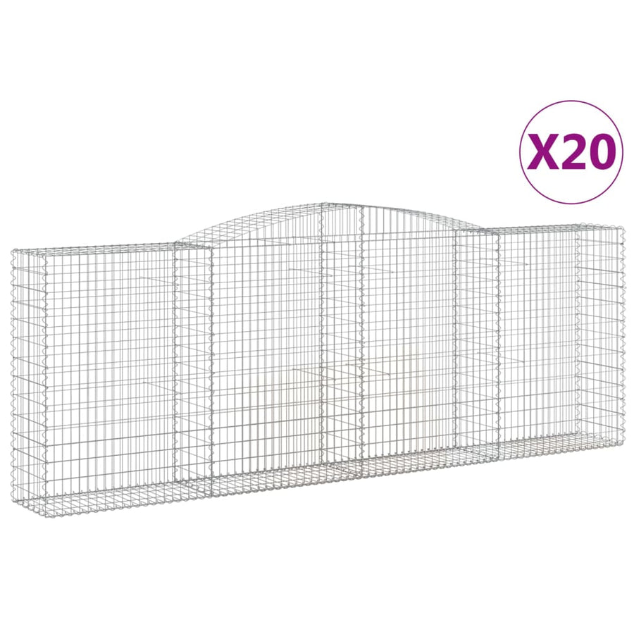 Schanskorven 20 st gewelfd 400x50x140/160 cm ijzer 20 400 x 50 x 140/160 cm