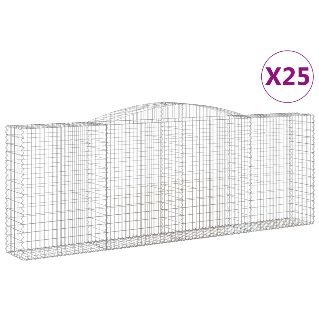 Schanskorven 25 st gewelfd 400x50x140/160 cm ijzer 25 400 x 50 x 140/160 cm