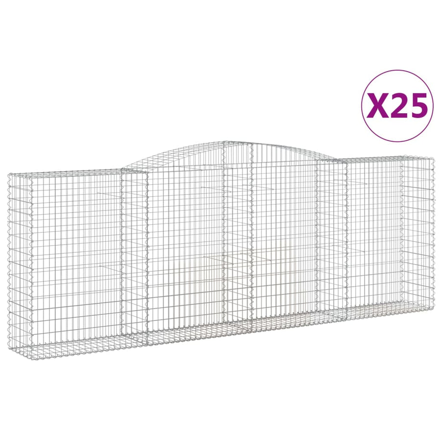Schanskorven 25 st gewelfd 400x50x140/160 cm ijzer 25 400 x 50 x 140/160 cm