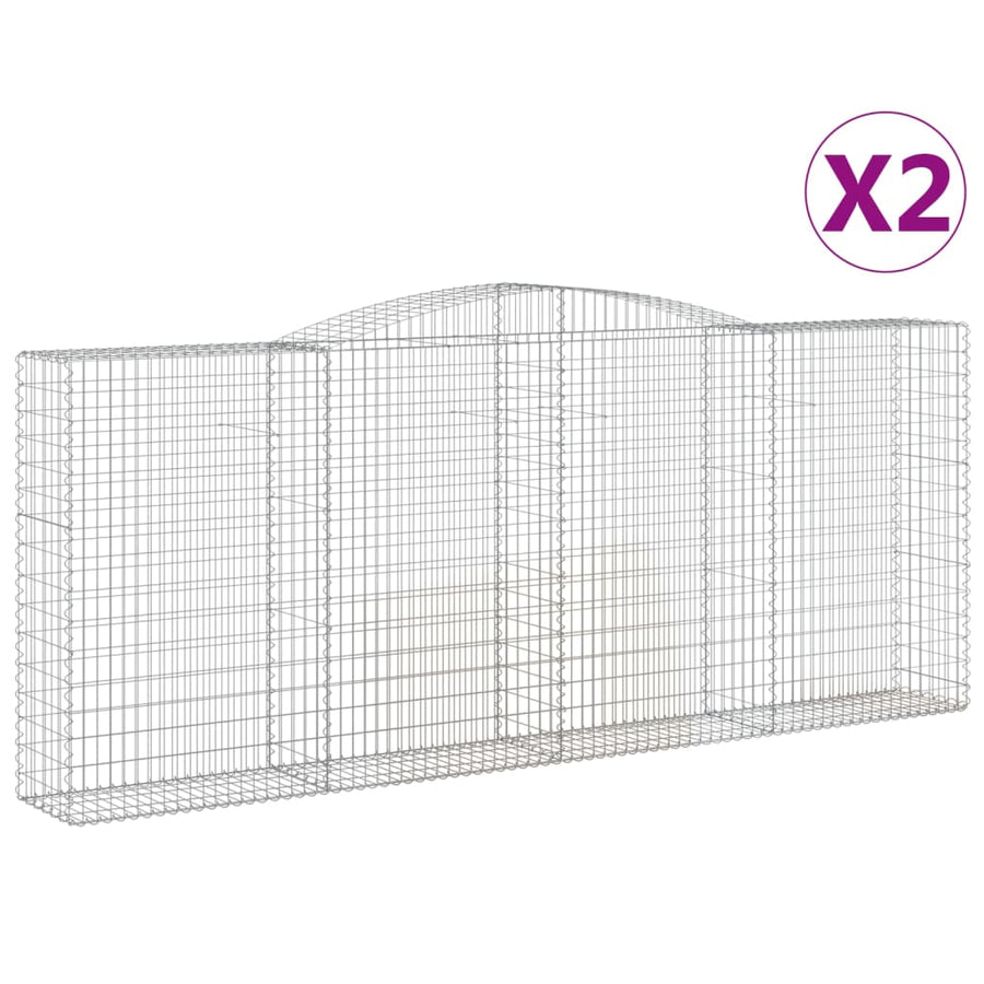 Schanskorven 2 st gewelfd 400x50x160/180 cm ijzer 2 400 x 50 x 160/180 cm