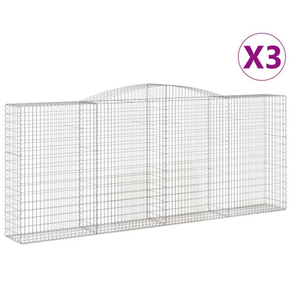 Schanskorven 3 st gewelfd 400x50x160/180 cm ijzer 3 400 x 50 x 160/180 cm
