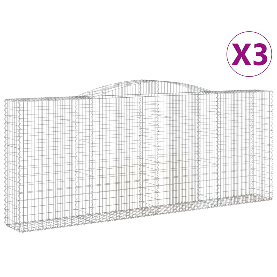 Schanskorven 3 st gewelfd 400x50x160/180 cm ijzer 3 400 x 50 x 160/180 cm