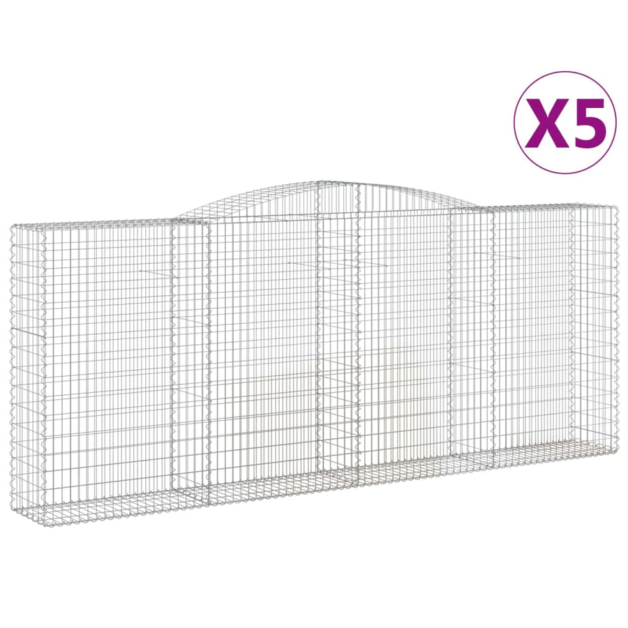 Schanskorven 5 st gewelfd 400x50x160/180 cm ijzer 5 400 x 50 x 160/180 cm