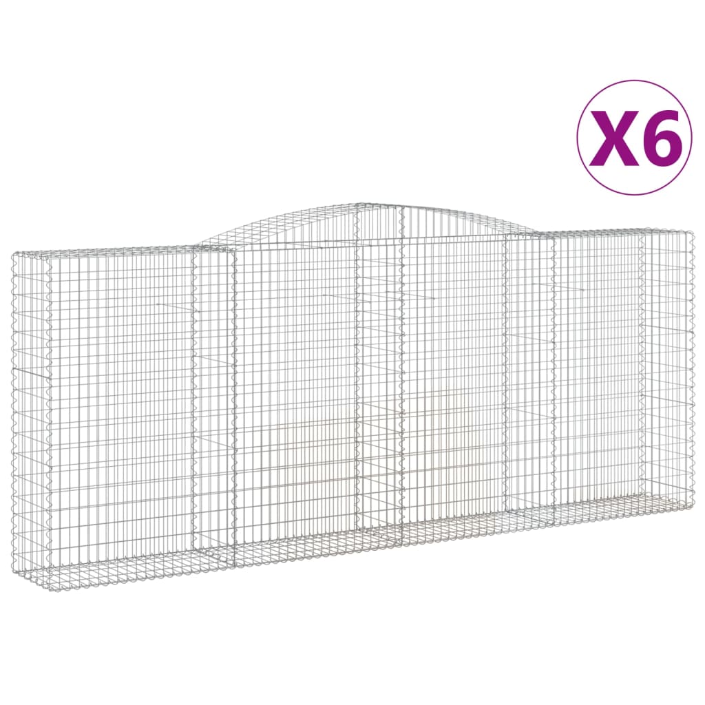 Schanskorven 6 st gewelfd 400x50x160/180 cm ijzer 6 400 x 50 x 160/180 cm