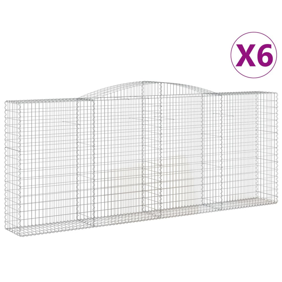Schanskorven 6 st gewelfd 400x50x160/180 cm ijzer 6 400 x 50 x 160/180 cm