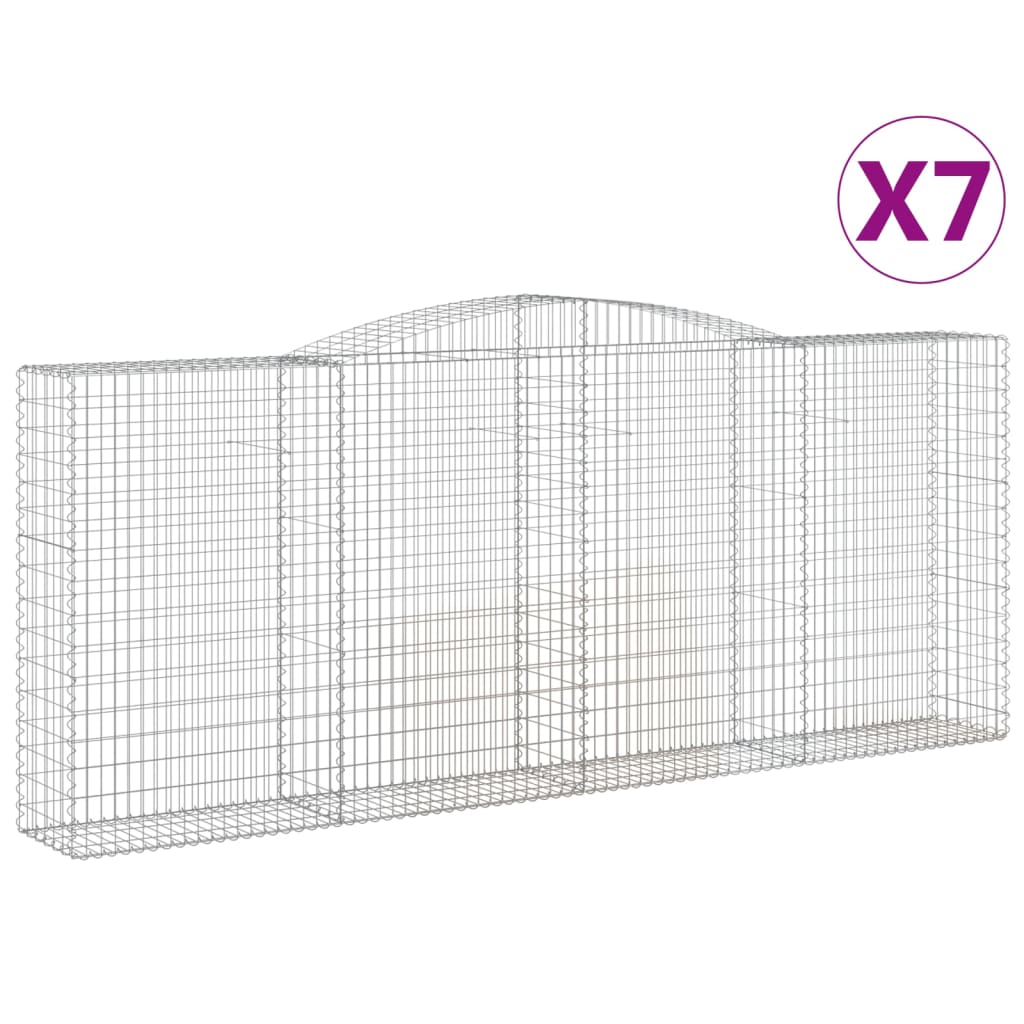 Schanskorven 7 st gewelfd 400x50x160/180 cm ijzer 7 400 x 50 x 160/180 cm