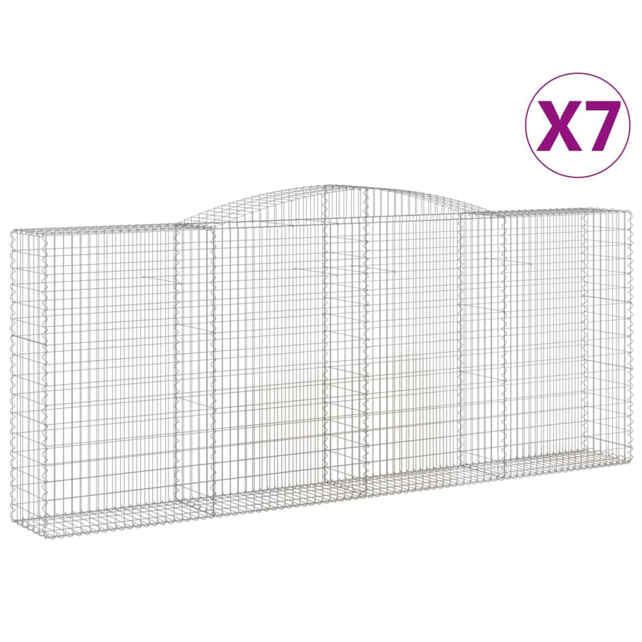 Schanskorven 7 st gewelfd 400x50x160/180 cm ijzer 7 400 x 50 x 160/180 cm