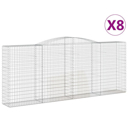 Schanskorven 8 st gewelfd 400x50x160/180 cm ijzer 8 400 x 50 x 160/180 cm