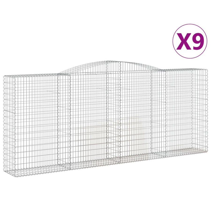Schanskorven 9 st gewelfd 400x50x160/180 cm ijzer 9 400 x 50 x 160/180 cm
