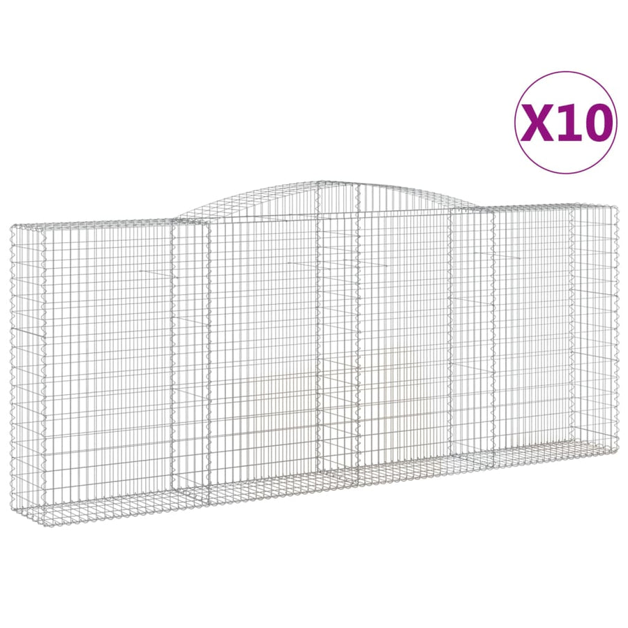 Schanskorven 10 st gewelfd 400x50x160/180 cm ijzer 10 400 x 50 x 160/180 cm