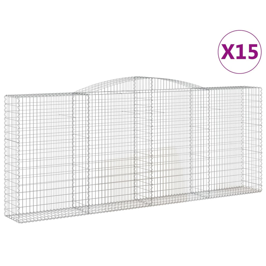 Schanskorven 15 st gewelfd 400x50x160/180 cm ijzer 15 400 x 50 x 160/180 cm