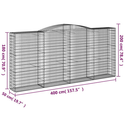 Schanskorven 3 st gewelfd 400x50x180/200 cm ijzer 3 400 x 50 x 180/200 cm